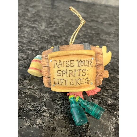 Enesco Moose Creek Crossing “Raise Your Spirits: Lift a Keg” 1995 Moose Ornament - Picture 3 of 3